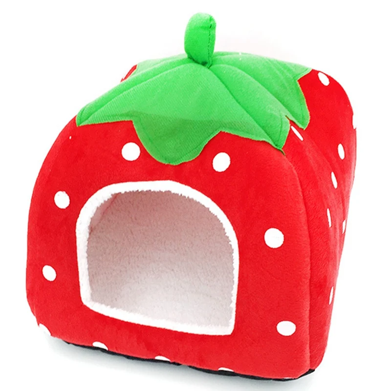 Strawberry Hamster House Guinea Pig Hideout Small Animal Bed Hideaway Hide Hut Cage Accessories for Autumn Winter Strawberry Hamster House Guinea Pig Hideout Small Animal Bed Hideaway Hide Hut Cage Accessories for Autumn Winter