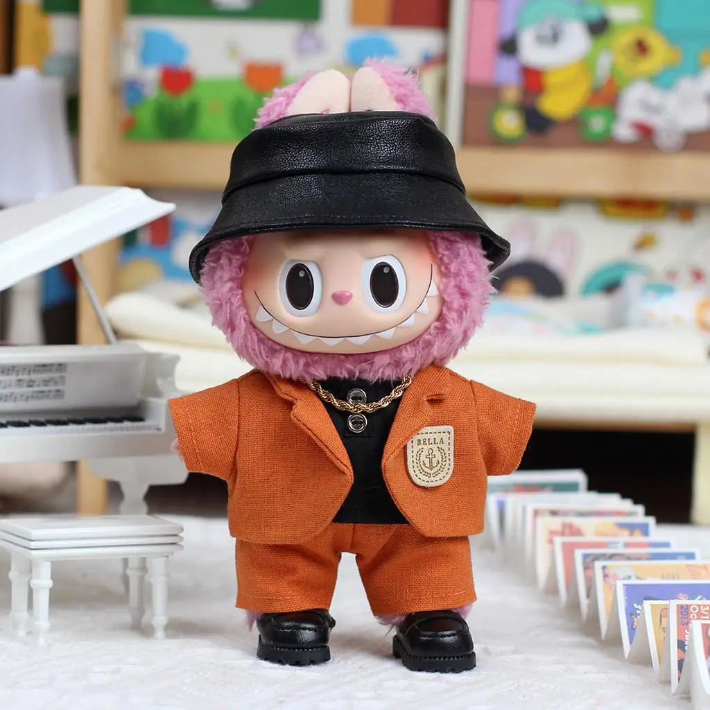 Mini Doll'S Clothes Outfit Accessories For 15-17cm Ropa Labubu and 10cm cotton doll handsome suit Clothing