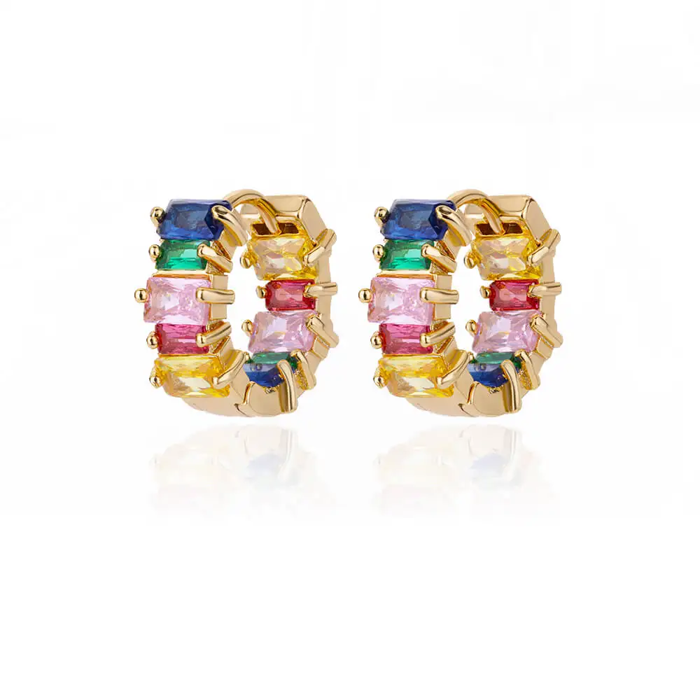 Colored Zircon Earrings For Women Stainless Steel Earrings 2024 Trend New Couple Luxury Brand Jewelry Freeshipping pendientes Colored Zircon Earrings For Women Stainless Steel Earrings 2024 Trend New Couple Luxury Brand Jewelry Freeshipping pendientes