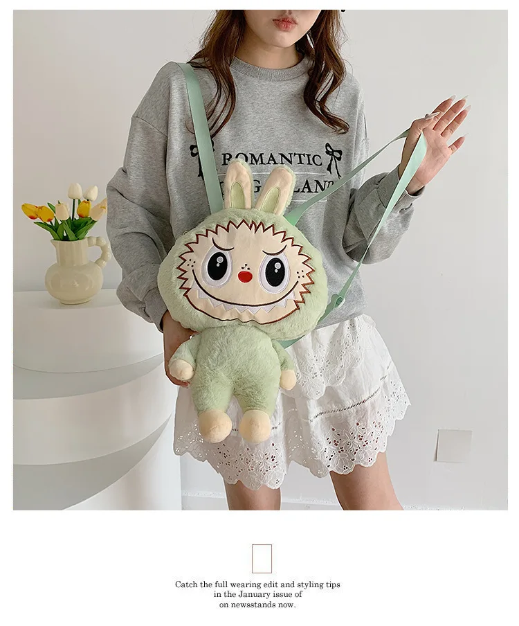 Labubu Cartoon Doll Large Capacity Backpack Anime New Portable Doll Bag Girl Outing Fashion Storage Bag Student Toy Gift Labubu Cartoon Doll Large Capacity Backpack Anime New Portable Doll Bag Girl Outing Fashion Storage Bag Student Toy Gift