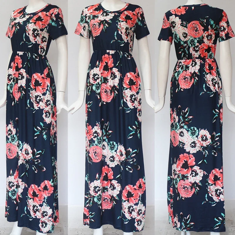 Women Summer Long Dress 2025 Floral Print Boho Beach Dress Ladies White Maxi Evening Party Dress Sundress Vestidos de festa