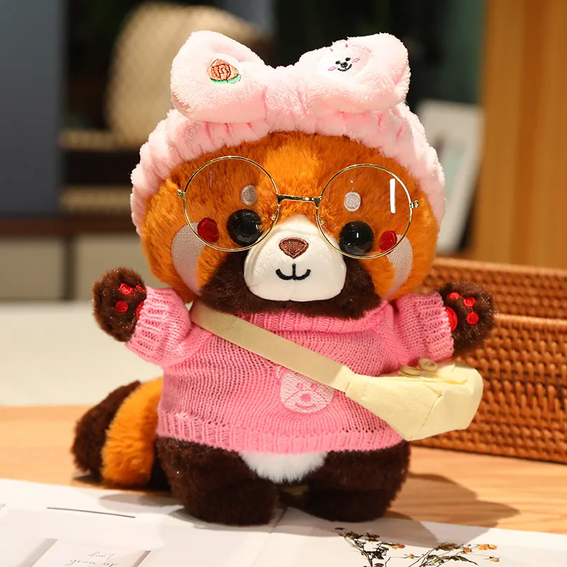 30cm cute raccoon into red brown red panda cosplay dress up plush toy Plush animal Soft pillow birthday gift for children 30cm cute raccoon into red brown red panda cosplay dress up plush toy Plush animal Soft pillow birthday gift for children