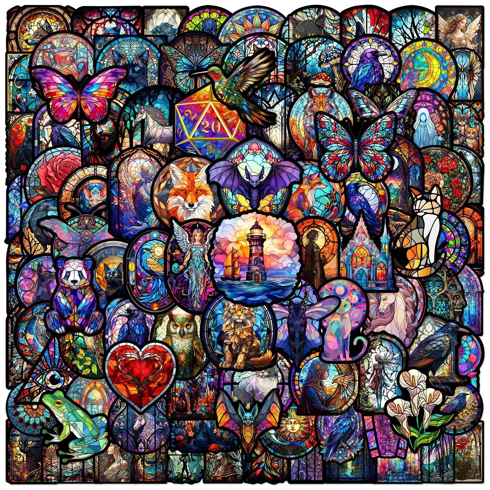 10/50/100PCS Cool Gothic Glass Cat Animal Stickers Aesthetic DIY Scrapbooking Luggage Guitar Car Graffiti Decoration Sticker Toy 10/50/100PCS Cool Gothic Glass Cat Animal Stickers Aesthetic DIY Scrapbooking Luggage Guitar Car Graffiti Decoration Sticker Toy