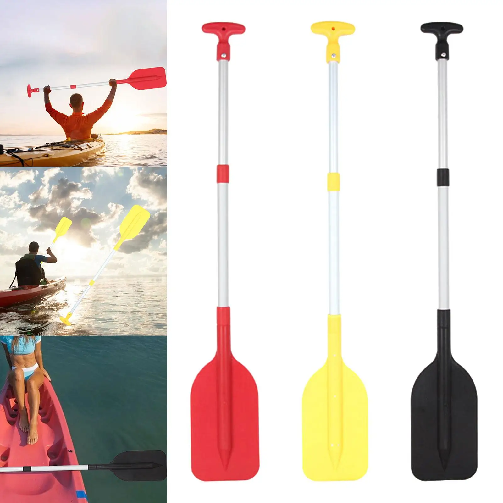 Foldable Kayak Paddle Float Boat Paddle Aluminum Alloy Stand Up Paddleboard Paddles for Outdoor Water Sports 53cm to 108cm