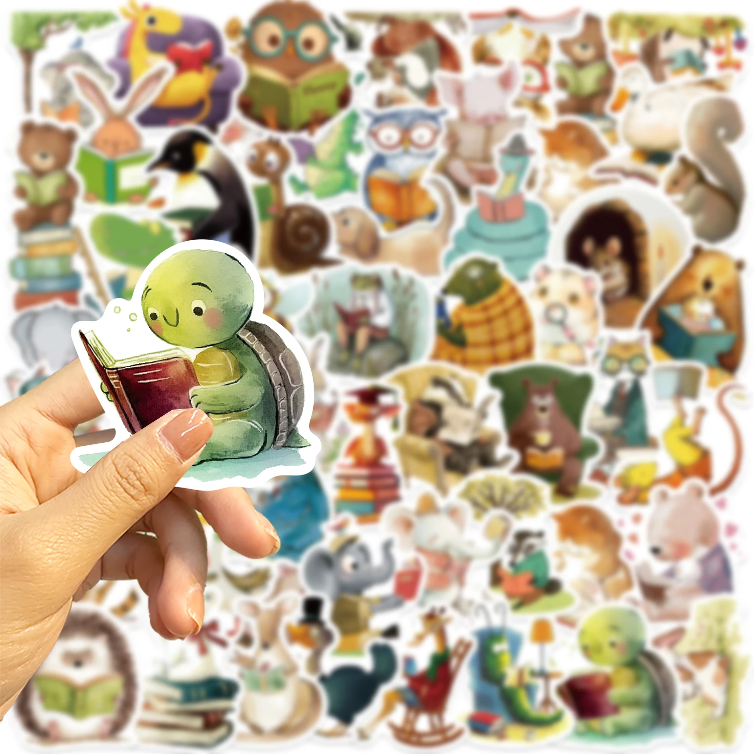 50PCS Animal Bookish Reading Sticker For Scrapbooking Korean Stationery School Supplies Aesthetic Children's Decoration 50PCS Animal Bookish Reading Sticker For Scrapbooking Korean Stationery School Supplies Aesthetic Children's Decoration