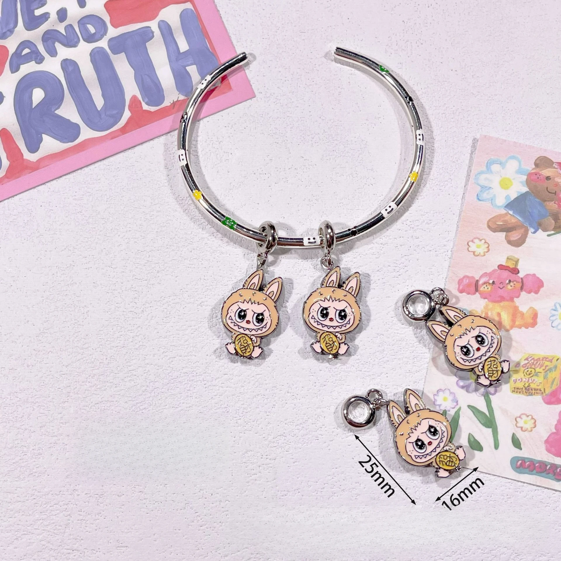 Random New Cute Labubu Three-dimensional Color Droplet Beads Bead DIY Handmade Bracelet Accessories Random New Cute Labubu Three-dimensional Color Droplet Beads Bead DIY Handmade Bracelet Accessories