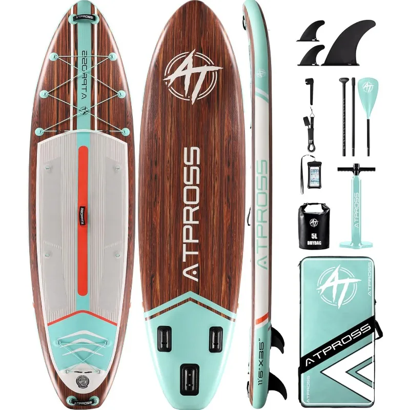 11'6"x35" Inflatable Paddle Board, 450lbs Extra Wide Stand Up Paddleboard for Adults with Premium SUP Accessories Kit & Backpack