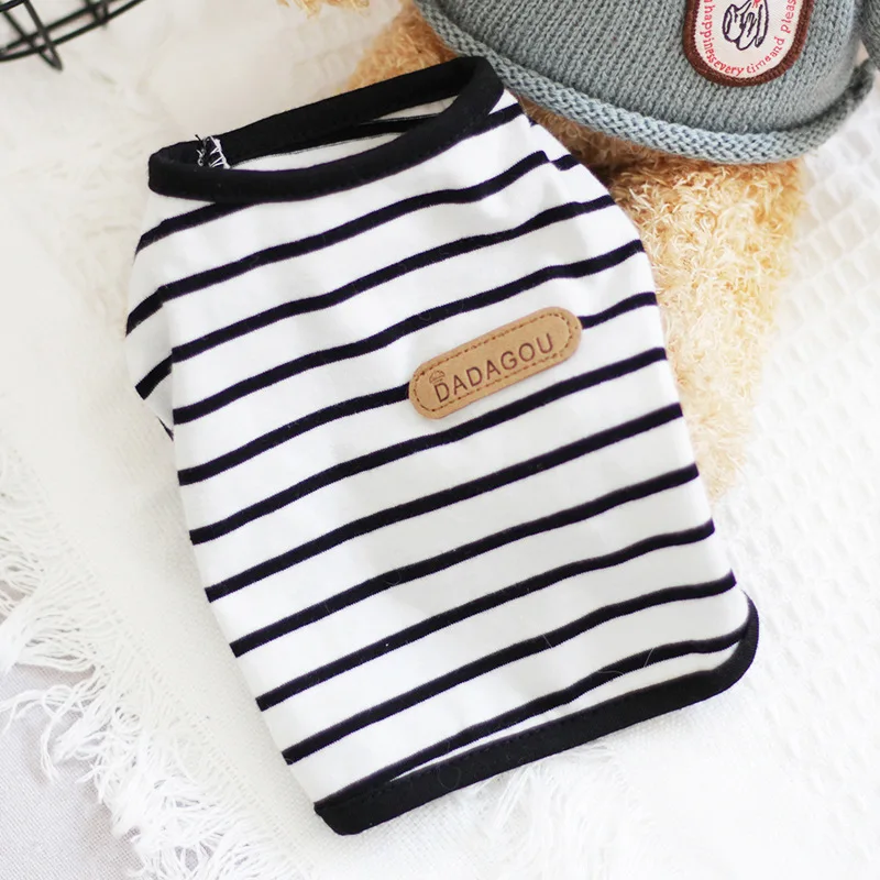 Striped Puppy Sleeveless Vest Spring Summer Pet Clothes for Small Dogs Pomeranian Chihuahua Pullovers Kitten T-shirts Outfits
