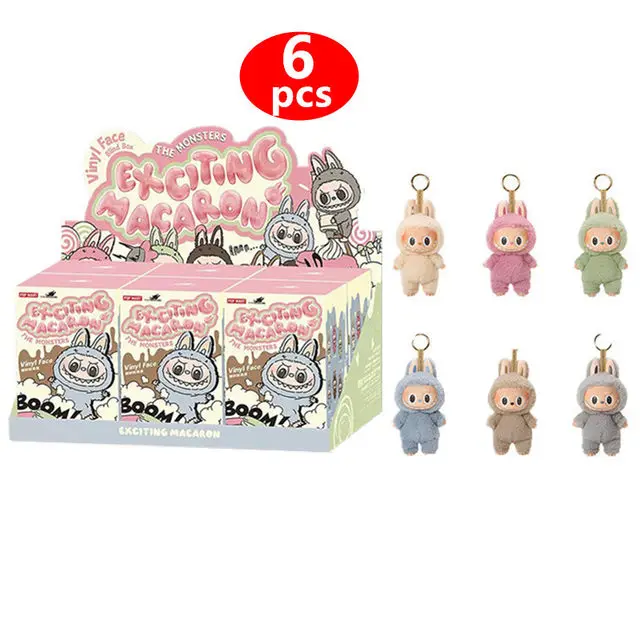 Labubu Macaron 2nd Blind Box Popmart series PVC kawaii Labubu Replica Macaron Pendant Doll Monsters Lisa Trendy Toy Gift
