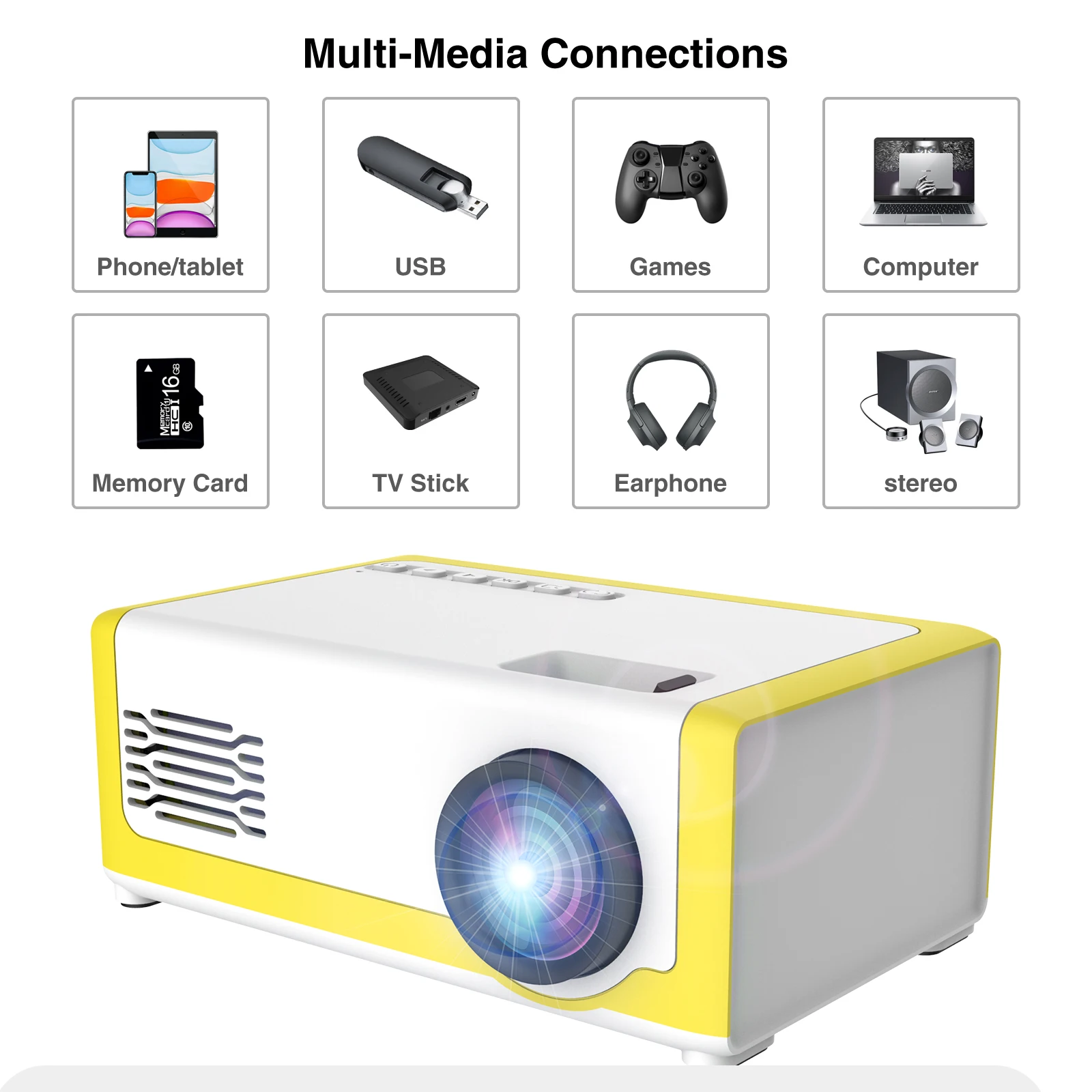 TAIDU M1 Mini Portable Projector 30 Ansi 320X240P Home Theater Outdoor Movies Children's Toys Halloween Gifts LED Mini Projector TAIDU M1 Mini Portable Projector 30 Ansi 320X240P Home Theater Outdoor Movies Children's Toys Halloween Gifts LED Mini Projector