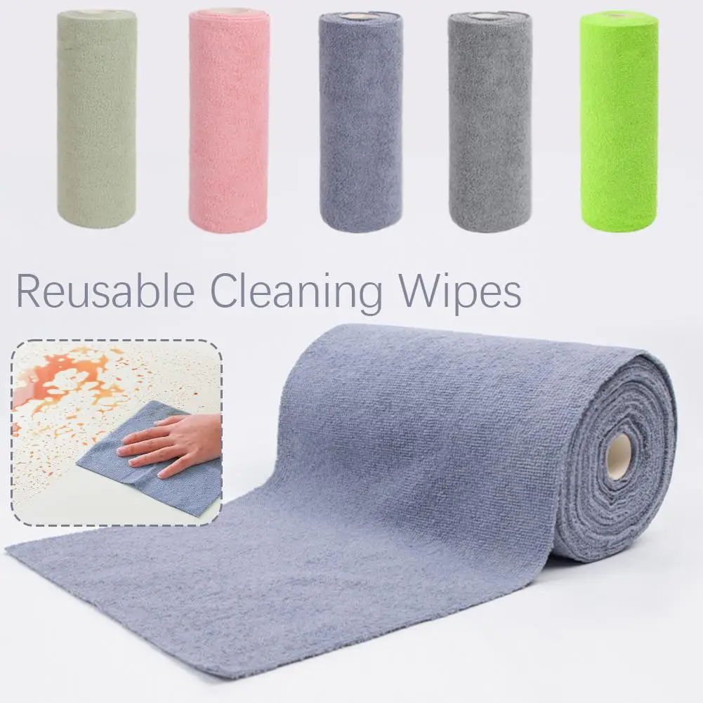 1 Roll of 20 Sheets Reusable Cleaning Wipe Household Kitchen Cloth Microfiber Towel Rolls Dish Rags Wash Paper Towel Replacement 1 Roll of 20 Sheets Reusable Cleaning Wipe Household Kitchen Cloth Microfiber Towel Rolls Dish Rags Wash Paper Towel Replacement