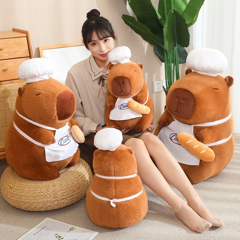 28-50cm Cook Capybara Plush Simulation Baker Kapibala Anime Fluffty Toy Cute Bread Doll Stuffed Animals Soft Doll Xmas Gift 28-50cm Cook Capybara Plush Simulation Baker Kapibala Anime Fluffty Toy Cute Bread Doll Stuffed Animals Soft Doll Xmas Gift