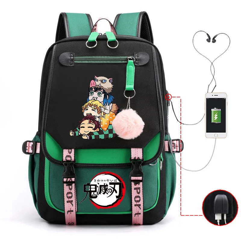 Japanese Anime Demon Slayer Backpack Nezuko Tanjirou Zenitsu Usb Bagpacks Fashion Women Men Travel Bag Girls Boys School Bags Japanese Anime Demon Slayer Backpack Nezuko Tanjirou Zenitsu Usb Bagpacks Fashion Women Men Travel Bag Girls Boys School Bags