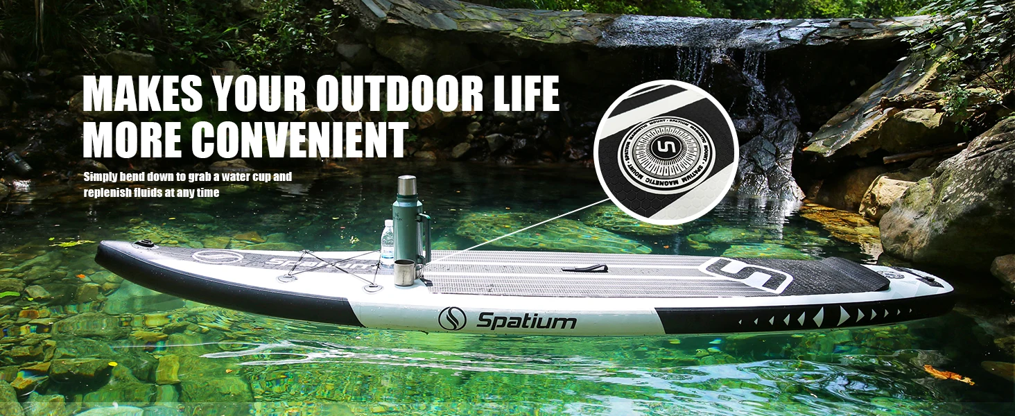 Spatium Inflatable Stand Up Paddle Board with Premium SUP Paddle Board, Wide Stable Design Non-Slip Comfort Deck for Fishing Spatium Inflatable Stand Up Paddle Board with Premium SUP Paddle Board, Wide Stable Design Non-Slip Comfort Deck for Fishing