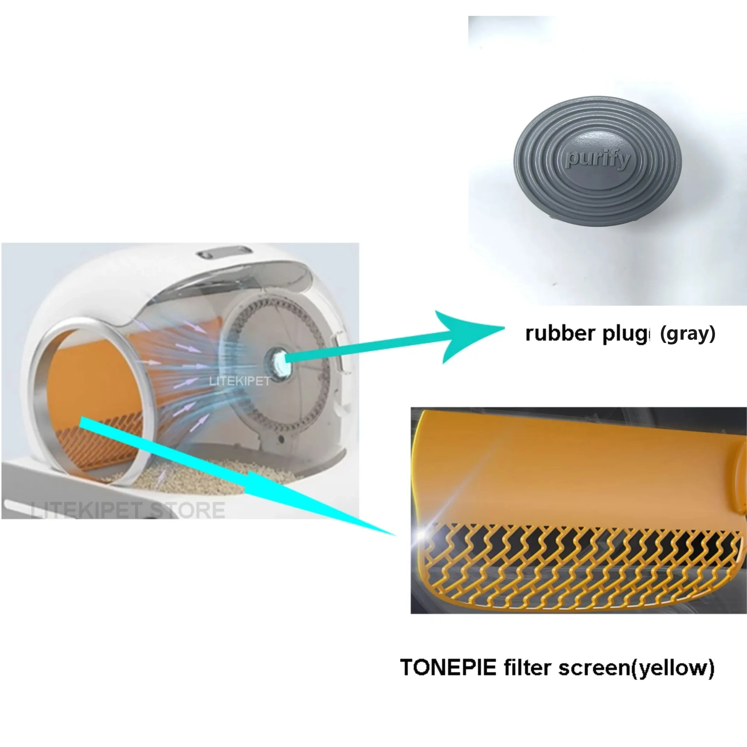 Cat litter Box Accessories Replace Sand filter screen Accessory Stopper For TONEPIE Pet Toilet Replacement