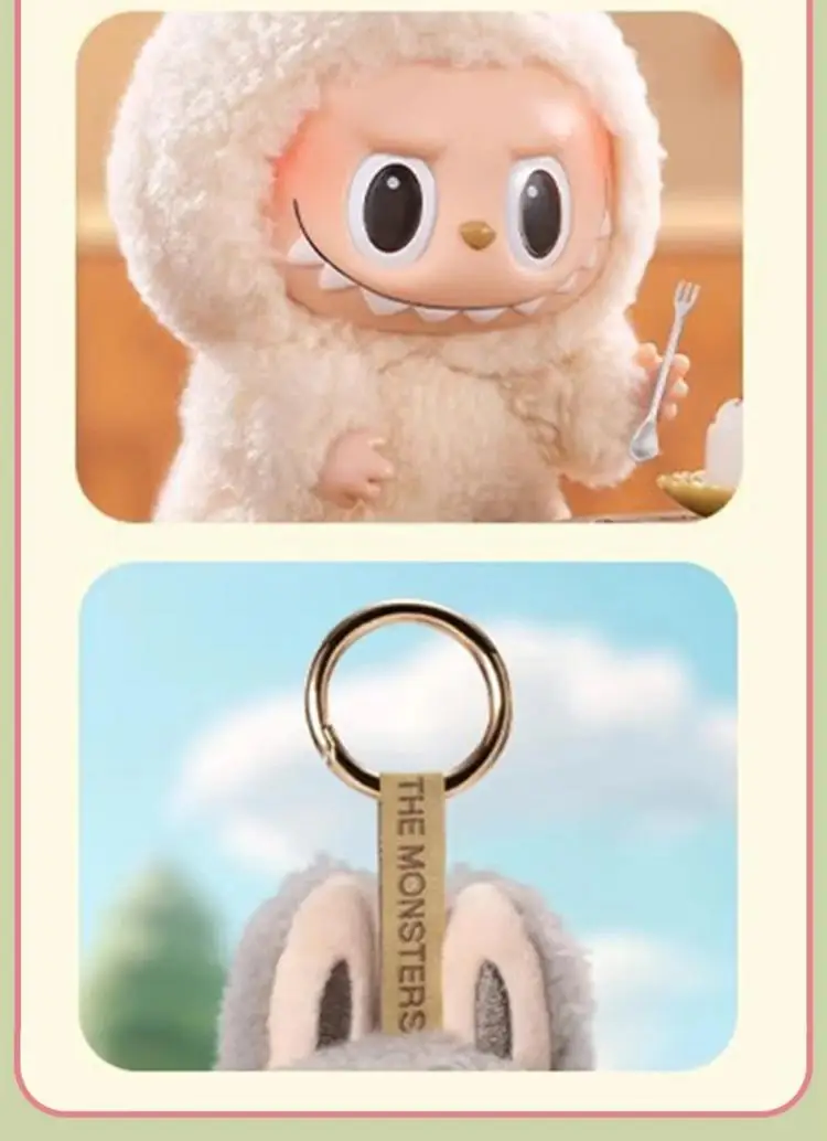 Labubu Monsters Dolls Toys Full Set Collectible 1:1 Replica Model Cute Have A Seat Keychain Backpack Pendant High Quality Gifts