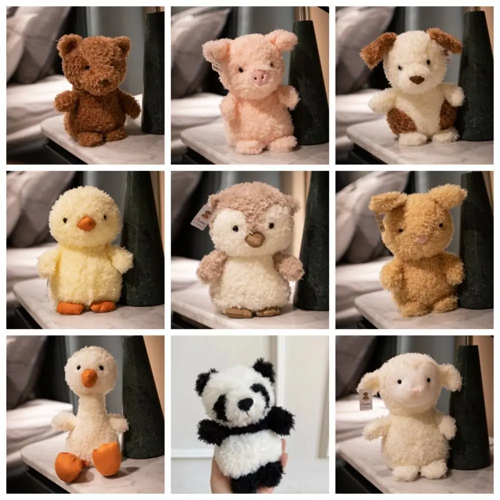 Kawaii Fox Owl Pig Lamb Chick Duck Furry Plush Toys Cute Soft Birthday Gifts for Boy Girls PP Cotton Stuffed Animals Toys Adult