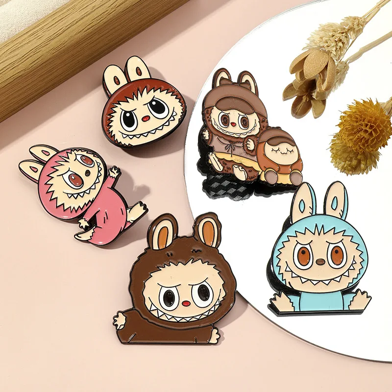 Labubu Enamel Badge Cartoon Cute Student Boys Girls Fashion Jewelry Brooches Delicatation Mini School Bag Clothes Ornament Gift Labubu Enamel Badge Cartoon Cute Student Boys Girls Fashion Jewelry Brooches Delicatation Mini School Bag Clothes Ornament Gift