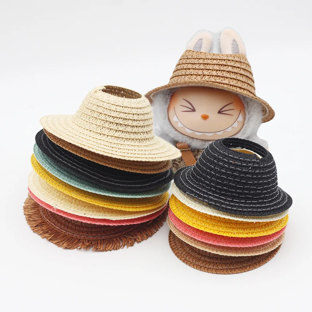 Labubu Hat Open Top Straw Hat Woven Hat Labubu Party Clothing Accessories Countryside Style Labubu Outfit for Sitting Party Labubu Hat Open Top Straw Hat Woven Hat Labubu Party Clothing Accessories Countryside Style Labubu Outfit for Sitting Party
