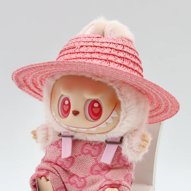 Labubu Hat Open Top Straw Hat Woven Hat Labubu Party Clothing Accessories Countryside Style Labubu Outfit for Sitting Party Labubu Hat Open Top Straw Hat Woven Hat Labubu Party Clothing Accessories Countryside Style Labubu Outfit for Sitting Party