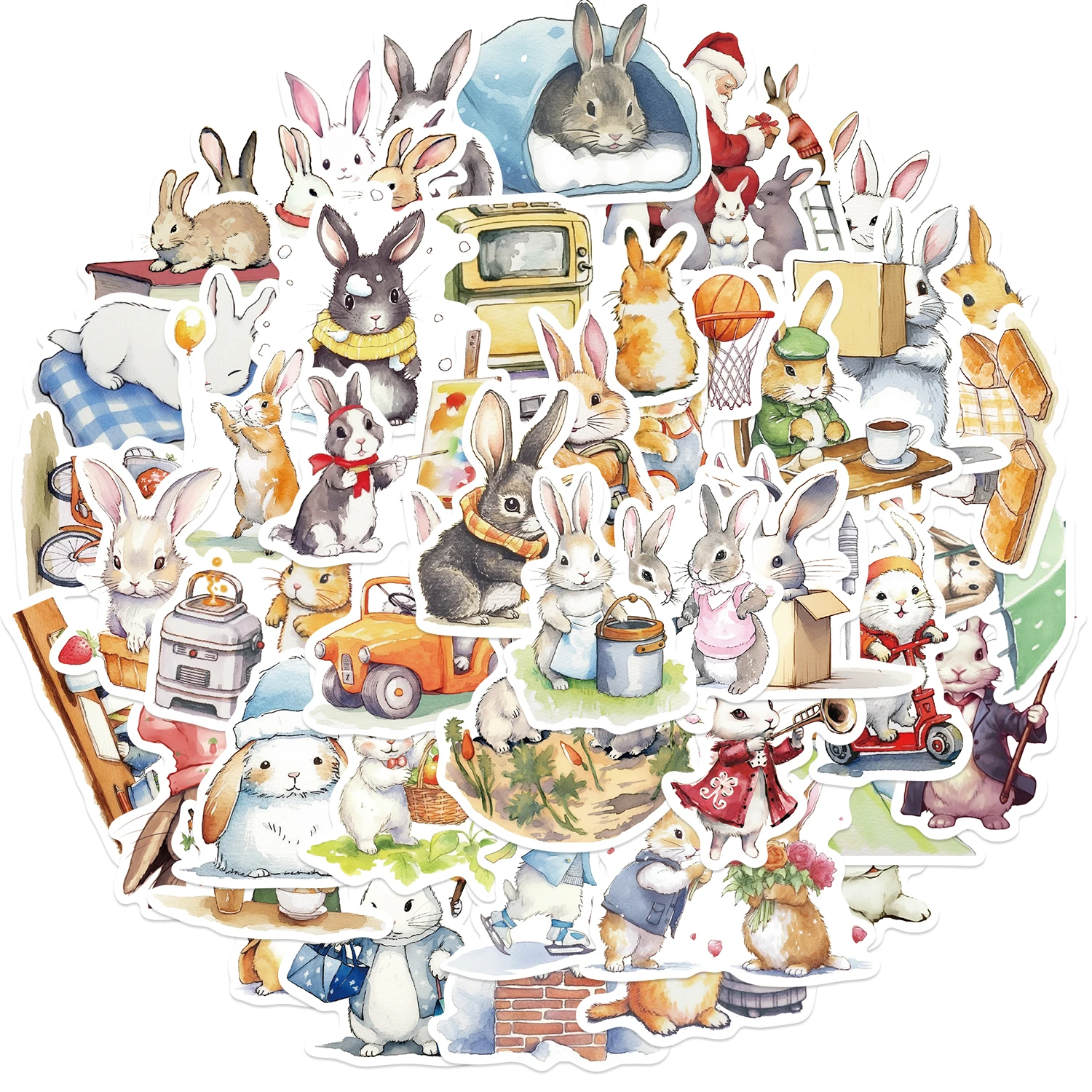 50PCS Bunny Rabbit Daily Day Cartoon Stickers Aesthetic Decals for Bike Bottle Suitcase Scrapbooking Children Gifts Sticker 50PCS Bunny Rabbit Daily Day Cartoon Stickers Aesthetic Decals for Bike Bottle Suitcase Scrapbooking Children Gifts Sticker