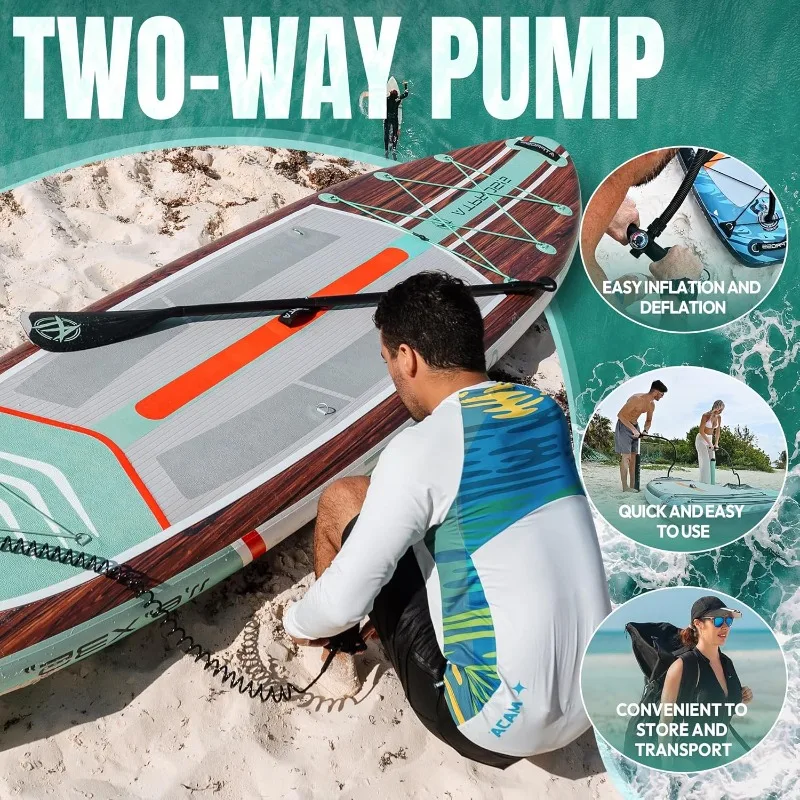 11'6"x35" Inflatable Paddle Board, 450lbs Extra Wide Stand Up Paddleboard for Adults with Premium SUP Accessories Kit & Backpack 11'6"x35" Inflatable Paddle Board, 450lbs Extra Wide Stand Up Paddleboard for Adults with Premium SUP Accessories Kit & Backpack