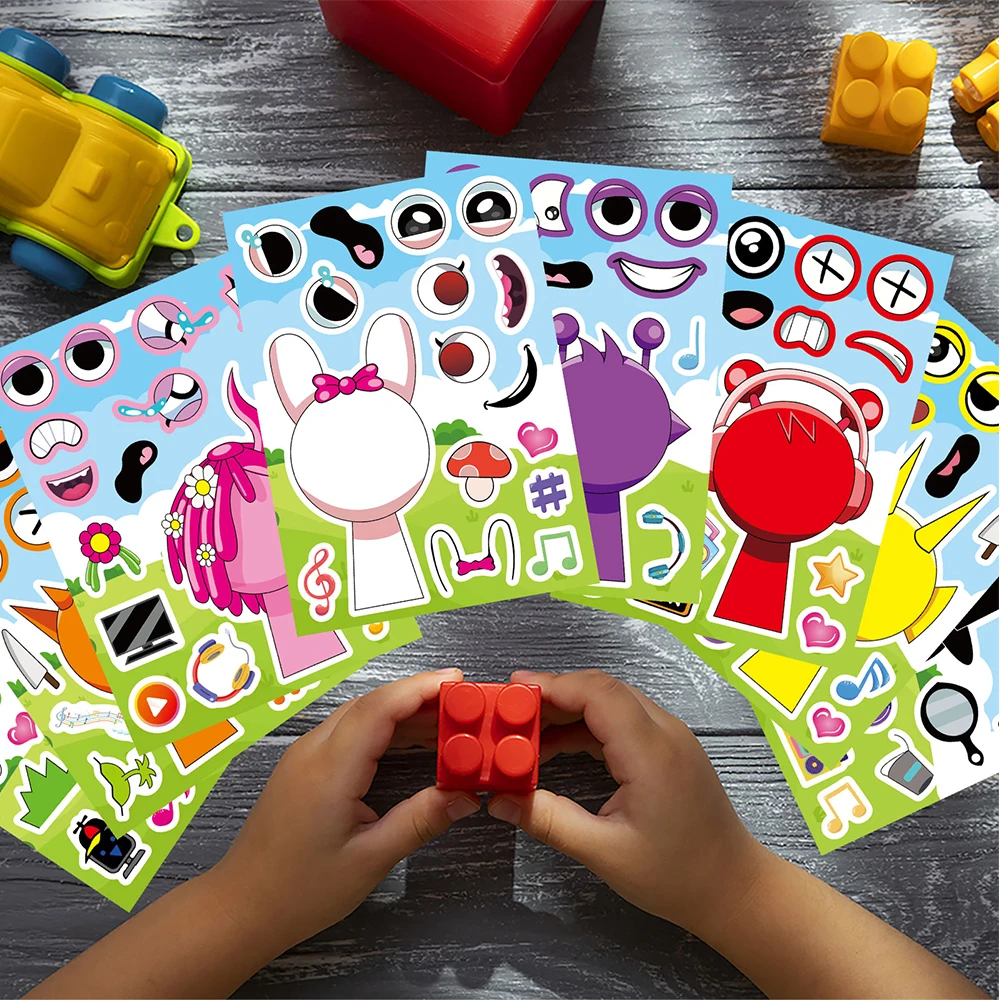 8/16Sheets Incredibox Sprunki Funny Puzzle Sticker Make a Face Decals Game Kids Toys Cartoon Assemble Jigsaw Children Party Gift 8/16Sheets Incredibox Sprunki Funny Puzzle Sticker Make a Face Decals Game Kids Toys Cartoon Assemble Jigsaw Children Party Gift