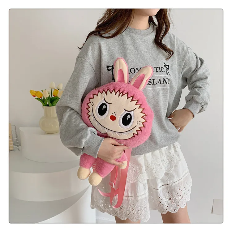 Labubu Cartoon Doll Large Capacity Backpack Anime New Portable Doll Bag Girl Outing Fashion Storage Bag Student Toy Gift Labubu Cartoon Doll Large Capacity Backpack Anime New Portable Doll Bag Girl Outing Fashion Storage Bag Student Toy Gift