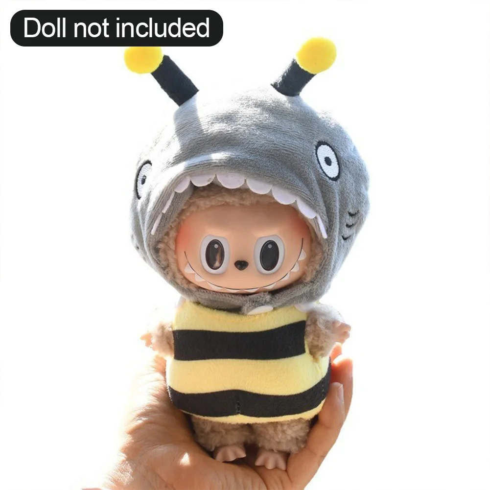 For 17cm Labubu Dolls Accessories DIY Doll Clothes Heartbeat Long Eared Furry Rabbit Costume Cartoon Dress Up Labubu Outfit For 17cm Labubu Dolls Accessories DIY Doll Clothes Heartbeat Long Eared Furry Rabbit Costume Cartoon Dress Up Labubu Outfit