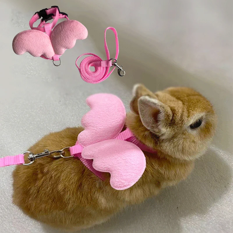 Cute Angel Wing Pet Rabbit Harness and Leash for Cats Rabbits Personalized Rabbit Harnesses Bunny Accessories Hamster Clothes Cute Angel Wing Pet Rabbit Harness and Leash for Cats Rabbits Personalized Rabbit Harnesses Bunny Accessories Hamster Clothes
