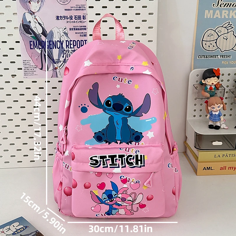 Stitch Cartoon Backpack, Large Capacity Daypack, Lightweight, Durable Nylon Schoolbag for Travel, Daily Commuting and School Stitch Cartoon Backpack, Large Capacity Daypack, Lightweight, Durable Nylon Schoolbag for Travel, Daily Commuting and School