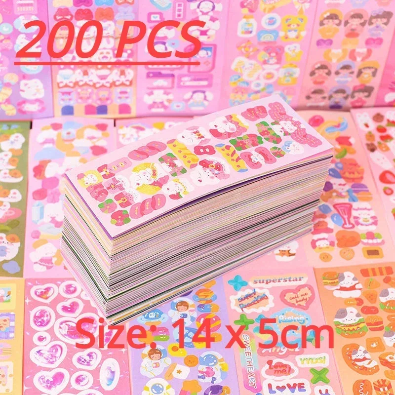 200PCS No-Repeated Sheet Stickers for Kids Kpop Pretty Aesthetic Cute Set Pack DIY Girl Toy Decor Stationery Scrapbooking 200PCS No-Repeated Sheet Stickers for Kids Kpop Pretty Aesthetic Cute Set Pack DIY Girl Toy Decor Stationery Scrapbooking