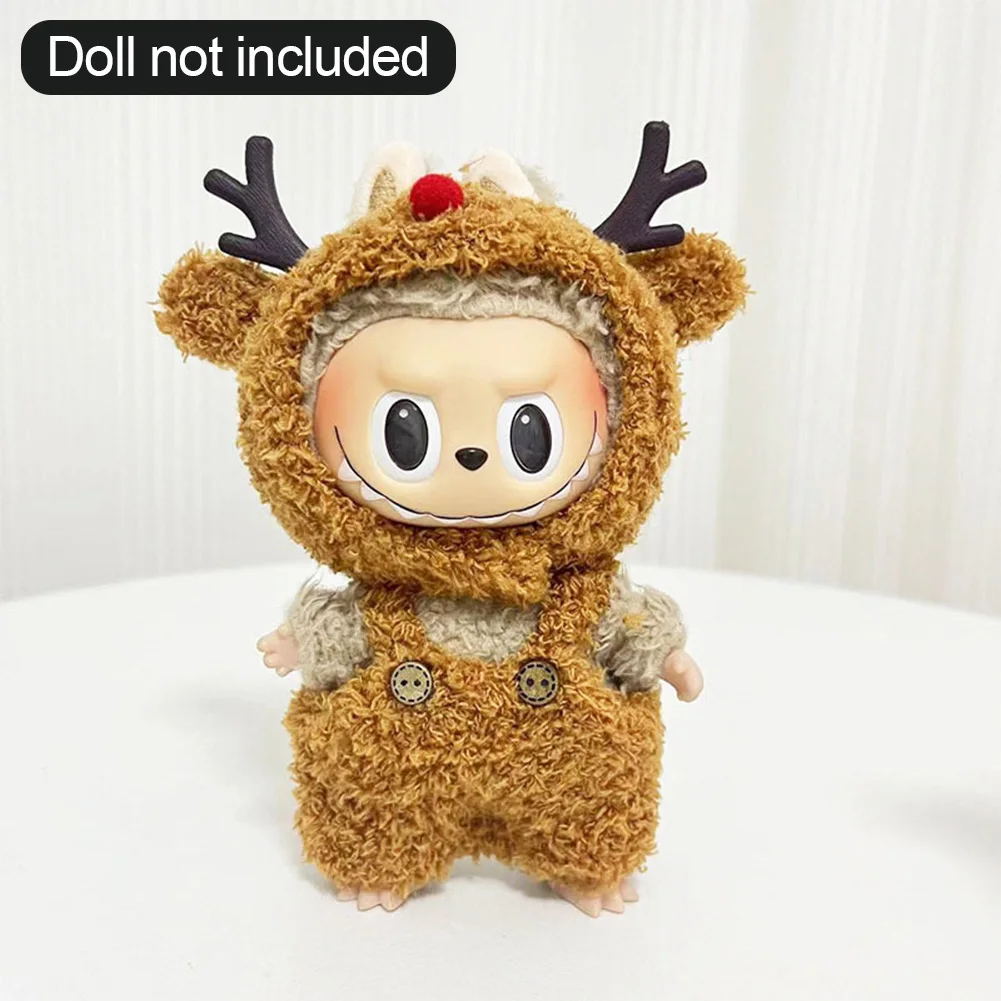 For 17cm Labubu Dolls Accessories DIY Doll Clothes Heartbeat Long Eared Furry Rabbit Costume Cartoon Dress Up Labubu Outfit For 17cm Labubu Dolls Accessories DIY Doll Clothes Heartbeat Long Eared Furry Rabbit Costume Cartoon Dress Up Labubu Outfit