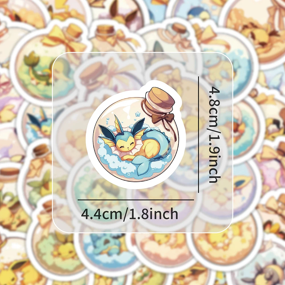 10/30/50pcs Cute Current Bottle Pokemon Anime Stickers Decals DIY Skateboard Car Laptop Phone Suitcase Cartoon Sticker Kids Toys