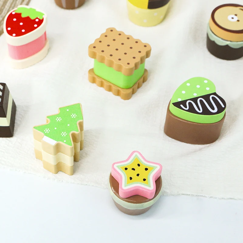 Wooden Kitchen Pretend Play Toys Afternoon Tea Sweet Desserts For Kids Playset Simulation Kitchen Educational Toys For Ages 3+