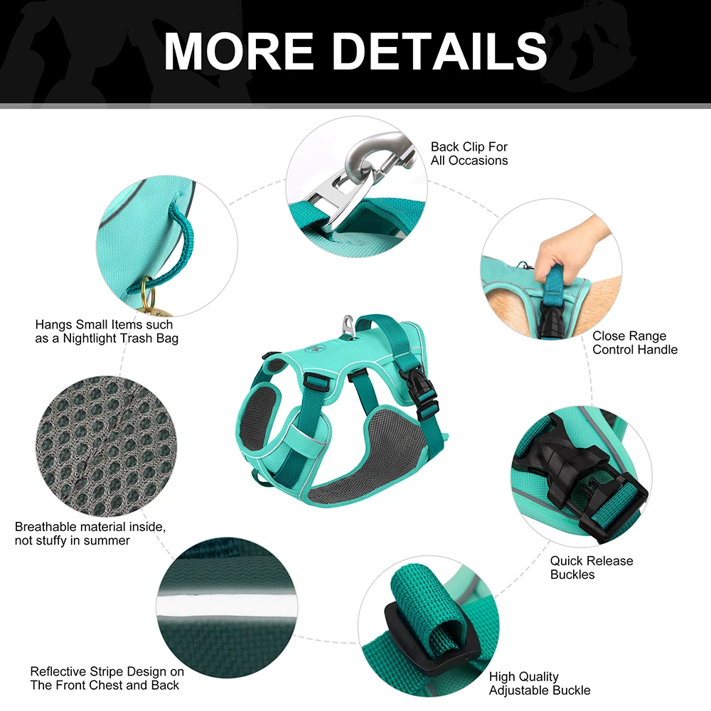 Mesh Breathable Dog Harness Nylon Reflective Dog Harnesses Vest Durable Pet Training Vest Adjustable for Small Medium Large Dogs Mesh Breathable Dog Harness Nylon Reflective Dog Harnesses Vest Durable Pet Training Vest Adjustable for Small Medium Large Dogs