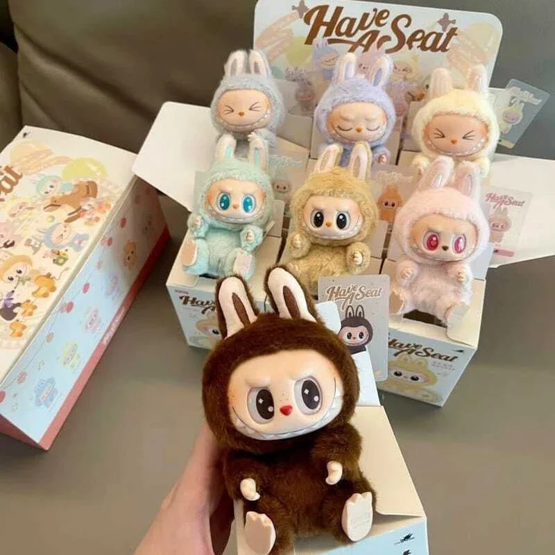 1:1 High Quality Macaron 2nd The Monsters Labubu Sitting Party Vinyl Plush Blind Box Decorative Surprise Box Doll Collection Gif