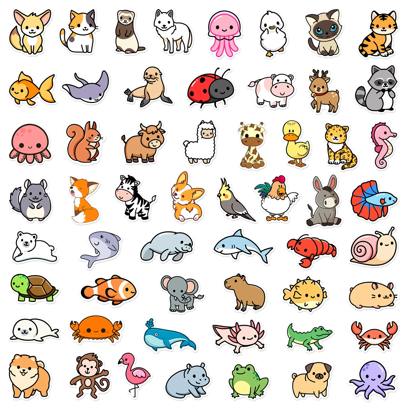 100PCS Cute Cartoon Animals Mix Graffiti Stickers DIY Phone Guitar Laptop Notebook Suitcase Cup Waterproof Sticker Kids Toy 100PCS Cute Cartoon Animals Mix Graffiti Stickers DIY Phone Guitar Laptop Notebook Suitcase Cup Waterproof Sticker Kids Toy