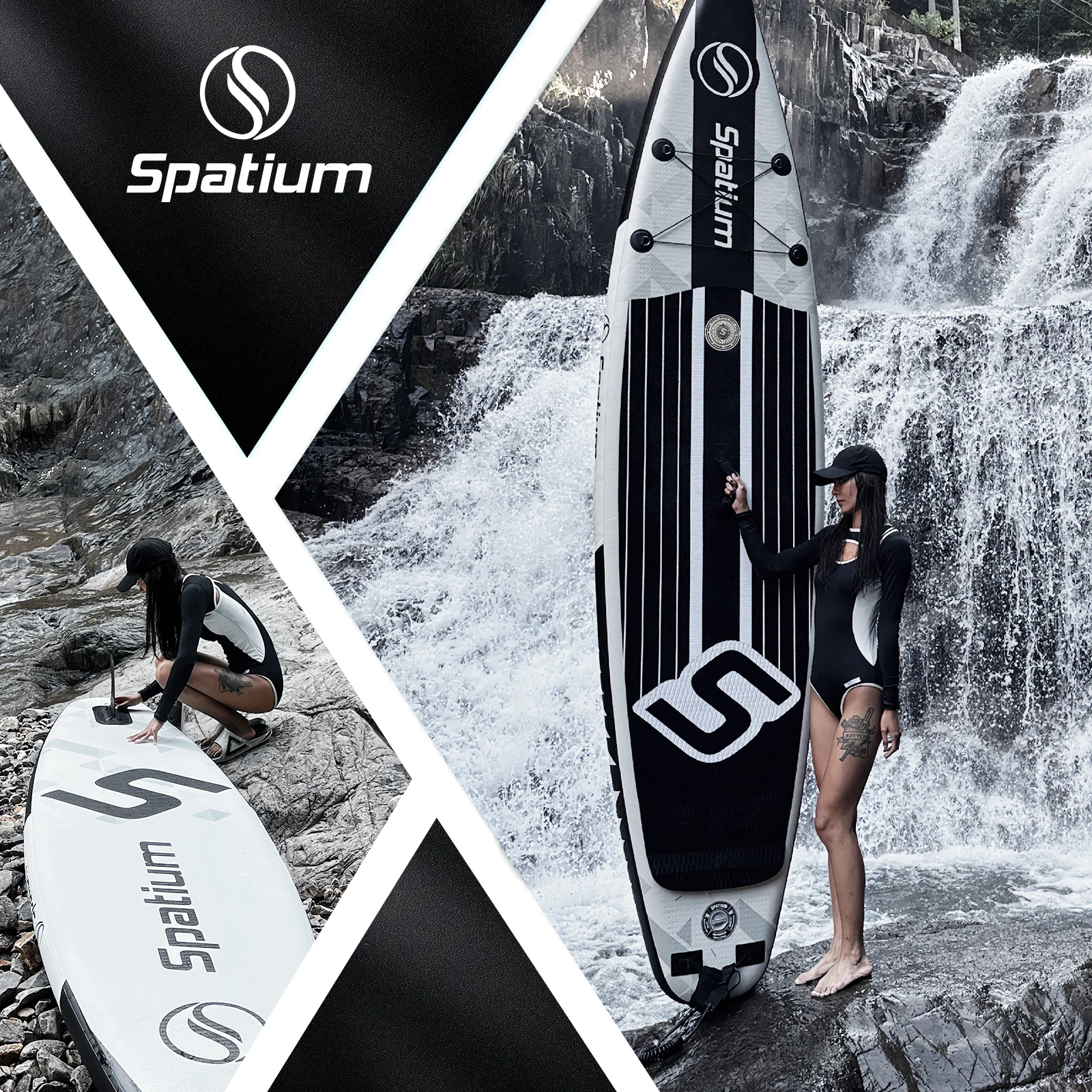Spatium Inflatable Stand Up Paddle Board with Premium SUP Paddle Board, Wide Stable Design Non-Slip Comfort Deck for Fishing Spatium Inflatable Stand Up Paddle Board with Premium SUP Paddle Board, Wide Stable Design Non-Slip Comfort Deck for Fishing