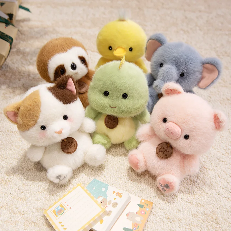Cute Sitting Animals Red Panda Fox Sloth Cat Soft Plush Dolls Stuffed Capybara Pig Plushie Baby Toys Gifts For Children