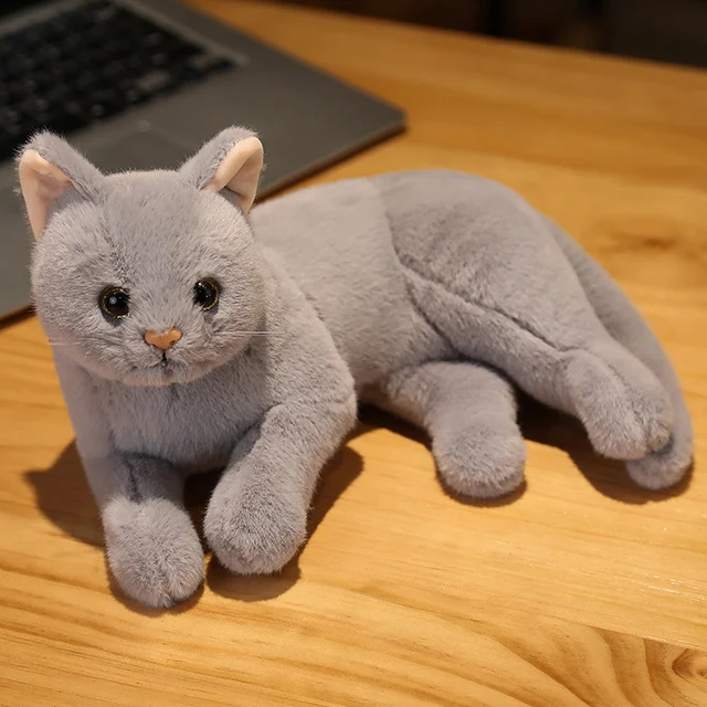 1pc 4 Colors INS Like Real Prone Cat Plush Doll Stuffed Pure Colors Grey White Yellow Kitten Toy Pets Animal Kids Gift 1pc 4 Colors INS Like Real Prone Cat Plush Doll Stuffed Pure Colors Grey White Yellow Kitten Toy Pets Animal Kids Gift