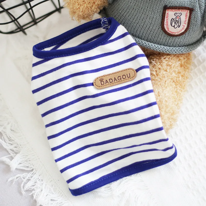 Striped Puppy Sleeveless Vest Spring Summer Pet Clothes for Small Dogs Pomeranian Chihuahua Pullovers Kitten T-shirts Outfits