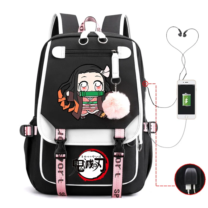 Japanese Anime Demon Slayer Backpack Nezuko Tanjirou Zenitsu Usb Bagpacks Fashion Women Men Travel Bag Girls Boys School Bags Japanese Anime Demon Slayer Backpack Nezuko Tanjirou Zenitsu Usb Bagpacks Fashion Women Men Travel Bag Girls Boys School Bags