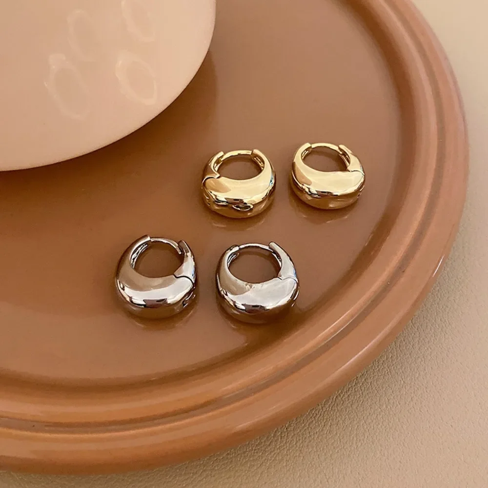 Stainless Steel Smooth Metal Chunky Hoop Earrings For Women Girls Fashion Round Circle Hoops Statement Earrings Punk Jewelry Stainless Steel Smooth Metal Chunky Hoop Earrings For Women Girls Fashion Round Circle Hoops Statement Earrings Punk Jewelry