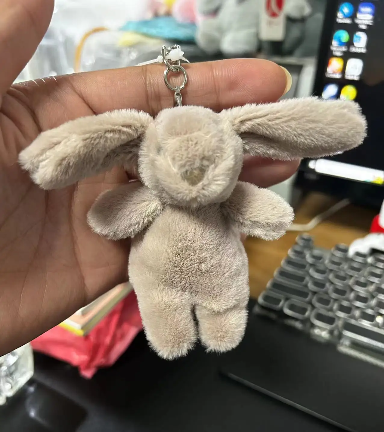 Stuffed Animals Cute Cartoon Rabbit Keychain Love Pompom Trinket Toy Girl Bag Car Keychain Mobile Phone Pendant Jewelry Gift Stuffed Animals Cute Cartoon Rabbit Keychain Love Pompom Trinket Toy Girl Bag Car Keychain Mobile Phone Pendant Jewelry Gift