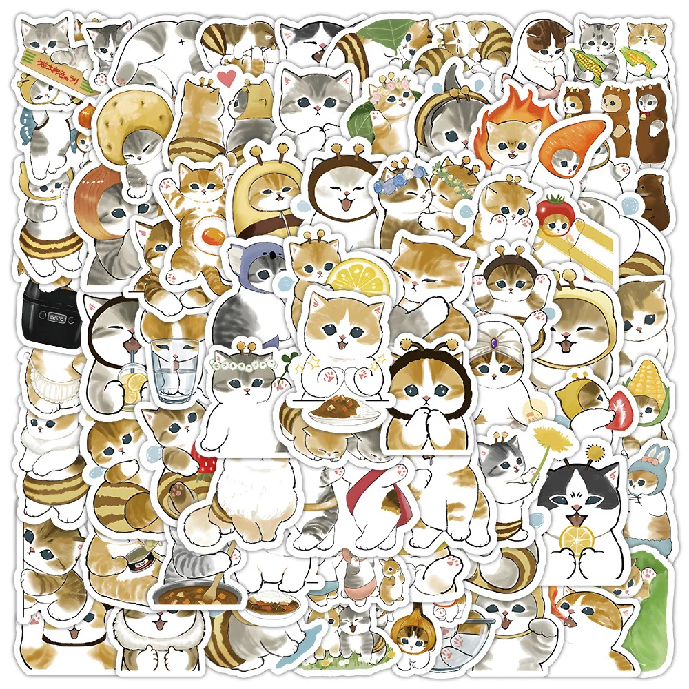 100pcs/Set Shark Cat Sticker Decoration Luggage Phone Case Water Cup Scrapbook Waterproof Decal Stickers Toy 100pcs/Set Shark Cat Sticker Decoration Luggage Phone Case Water Cup Scrapbook Waterproof Decal Stickers Toy