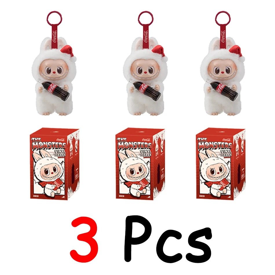 Labubu os monstros batimento cardíaco macaron esmalte rosto caixa cega estatueta de pvc bonito pingente ornamento boneca decoraç