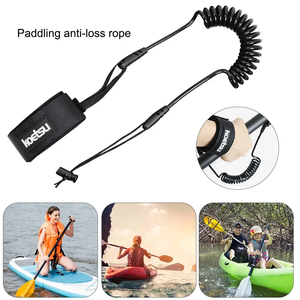Portable Kayak Surfboard Tied Paddle Rope Black Practical Paddle Board Elastic Rope for Paddleboards Kayaks Accessories