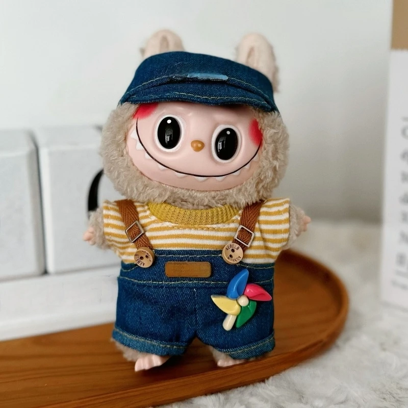 Cute Labubu Doll Jacket 17cm Mini Doll Clothing Accessories Sweatshirt Skirt Overalls Clothes Children's Toys Birthday Gift Cute Labubu Doll Jacket 17cm Mini Doll Clothing Accessories Sweatshirt Skirt Overalls Clothes Children's Toys Birthday Gift