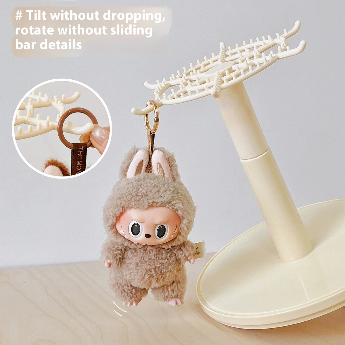 Labubu Pendant Display Box Rotating Transparent Labubu Doll Handmade Blind Box Storage Display Stand Decorative Ornament Gifts